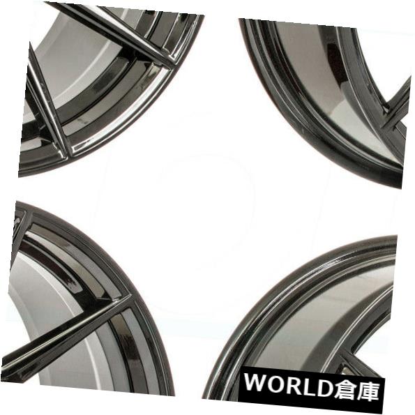 海外輸入ホイール 18x9.5 F1R F101 5x112 42グロスブラックホイールリムセット（4） 18x9.5 F1R F101 5x112 42 Gloss Black Wheels Rims Set(4) 【並行輸入品】