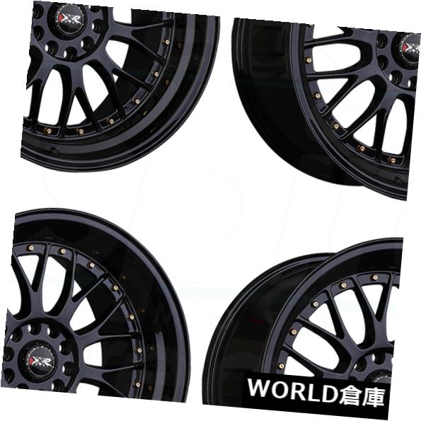 海外輸入ホイール 18x8.5 / 18x10 XXR 521 5x114.3 / 5x120 25/25ブラックゴールドリベットホイールリムセット（4） 18x8.5/18x10 XXR 521 5x114.3/5x120 25/25 Black Gold Rivets Wheels Rims Set(4) 【並行輸入品】｜カスタムパーツ WORLD倉庫