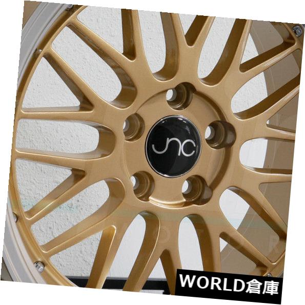 海外輸入ホイール 18x9 / 18x10 JNC 005 JNC005 5x112 34/25ゴールドマシンリップホイール新しいセット（4） 18x9/18x10 JNC 005 JNC005 5x112 34/25 Gold Machine Lip Wheel New set(4) 【並行輸入品】