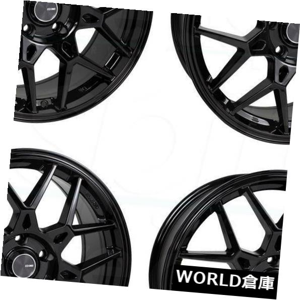 海外輸入ホイール 17x7.5エンケイPdc 4x100 42グロスブラックホイールリムセット（4） 17x7.5 Enkei Pdc 4x100 42 Gloss Black Wheels Rims Set(4) 【並行輸入品】