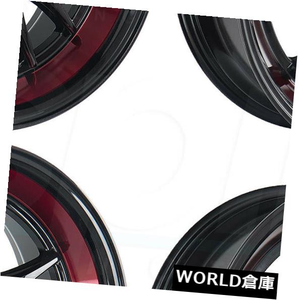 海外輸入ホイール 18x9.5 F1R F102 5x112 45ブラックレッドリップホイールリムセット（4） 18x9.5 F1R F102 5x112 45 Black Red Lip Wheels Rims Set(4) 【並行輸入品】 208,175円