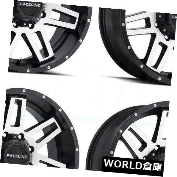 海外輸入ホイール 17x8.5 Raceline 931Mインジェクター6x135 / 6x5.5 18機械加工ブラックホイールリムセット（4） 17x8.5 Raceline 931M Injector 6x135/6x5.5 18 Machined Black Wheels Rims Set(4) 【並行輸入品】