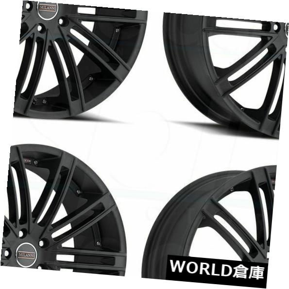 海外輸入ホイール 20x9 Milanni 9032 Kahn 5x112 25サテンブラックホイールリムセット（4） 20x9 Milanni 9032 Kahn 5x112 25 Satin Black Wheels Rims Set(4) 【並行輸入品】