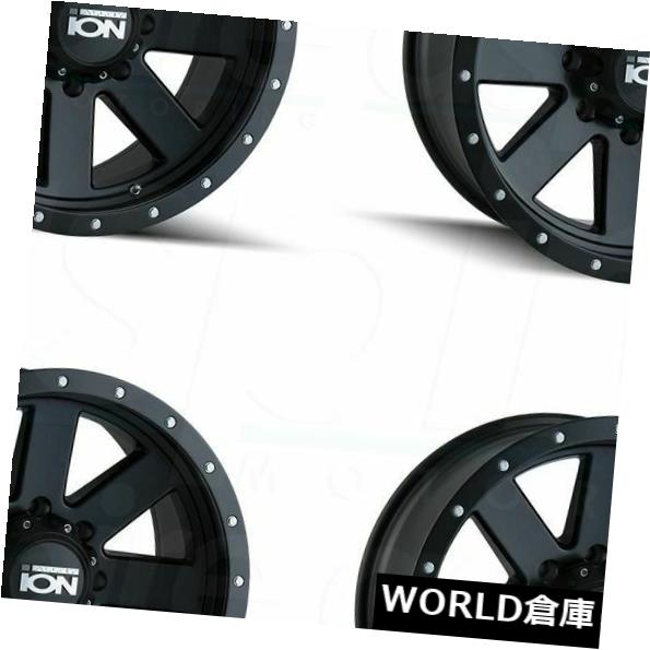 海外輸入ホイール 18x9イオン134 8x180 0マットブラックホイールリムセット（4） 18x9 Ion 134 8x180 0 Matte Black Wheels Rims Set(4) 【並行輸入品】