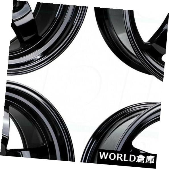 海外輸入ホイール 18x9.5 MST MT24 5x114.3 35ブラックホイールリムセット（4） 18x9.5 MST MT24 5x114.3 35 Black Wheels Rims Set(4) 【並行輸入品】