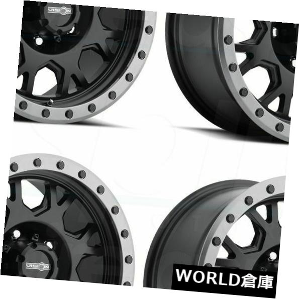 海外輸入ホイール 17x9 Vision GV8 Invader 5x5.5 / 5x139.7 20ブラックアンスラサイトリップホイールリムセット（4） 17x9 Vision GV8 Invader 5x5.5/5x139.7 20 Black Anthracite Lip Wheels Rim Set(4) 【並行輸入品】