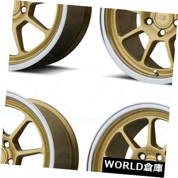 海外輸入ホイール 18x9.5 Motegi MR135 5x112 25ゴールドホイールリムセット（4） 18x9.5 Motegi MR135 5x112 25 Gold Wheels Rims Set(4) 【並行輸入品】