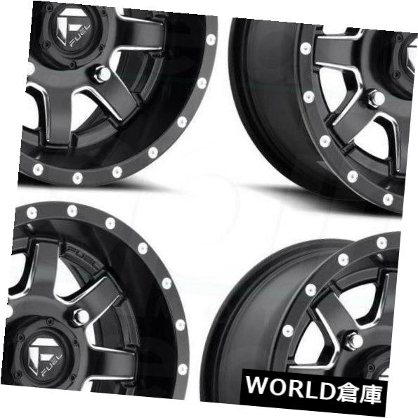海外輸入ホイール 16x7 Fuel Maverick ATV UTV D538 4x110 13ブラックミルドホイールリムセット（4） 16x7 Fuel Maverick ATV UTV D538 4x110 13 Black Milled Wheels Rims Set(4) 【並行輸入品】