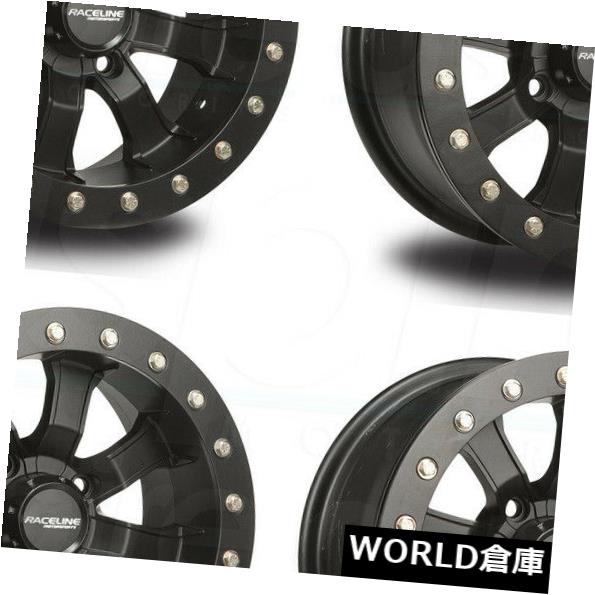 海外輸入ホイール 14x7 Raceline A71B Mamba Beadlock 4x115 10ブラックアウトホイールリムセット（4） 14x7 Raceline A71B Mamba Beadlock 4x115 10 Blackout Wheels Rims Set(4) 【並行輸入品】