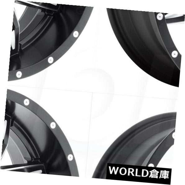 海外輸入ホイール 15x8フューエルリーサルD567 5x4.5 / 5x4.75 -18ブラックミルドホイールリムセット(4) 15x8 Fuel Lethal D567 5x4.5/5x4.75 -18 Black Milled Wheels Rims Set(4) 【並行輸入品】