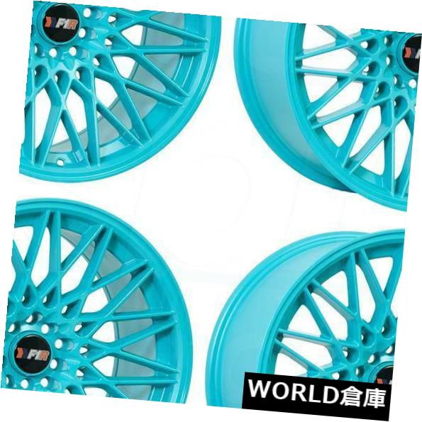 海外輸入ホイール 18x10.5 F1R F23 5x100 / 5x114.3 40ティールホイールリムセット（4） 18x10.5 F1R F23 5x100/5x114.3 40 Teal Wheels Rims Set(4) 【並行輸入品】