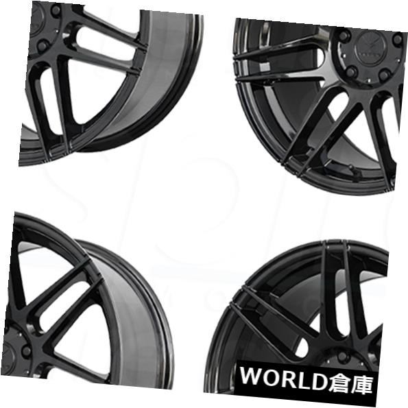 海外輸入ホイール 18x8.5 Verde V21 Reflex 5x108 38グロスブラックホイールリムセット（4） 18x8.5 Verde V21 Reflex 5x108 38 Gloss Black Wheels Rims Set(4) 【並行輸入品】