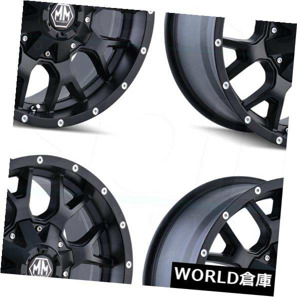海外輸入ホイール 18x9メイヘムウォリアー8x180 -12マットブラックホイールリムセット（4） 18x9 Mayhem Warrior 8x180 -12 Matte Black Wheels Rims Set(4) 【並行輸入品】