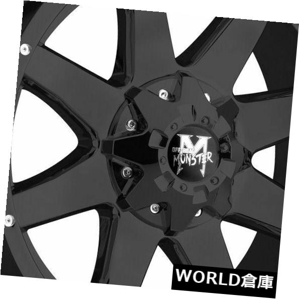 海外輸入ホイール 17x9オフロードモンスターM08 6x135 / 6x5.5 0フラットブラックマシンホイールリムセット（4） 17x9 Off-Road Monster M08 6x135/6x5.5 0 Flat Black Machine Wheels Rims Set(4) 【並行輸入品】