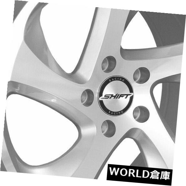 海外輸入ホイール 18x9.5シフトH22ストラット5x100 40シルバーマシンホイールリムセット（4） 18x9.5 Shift H22 Strut 5x100 40 Silver Machine Wheels Rims Set(4) 【並行輸入品】
