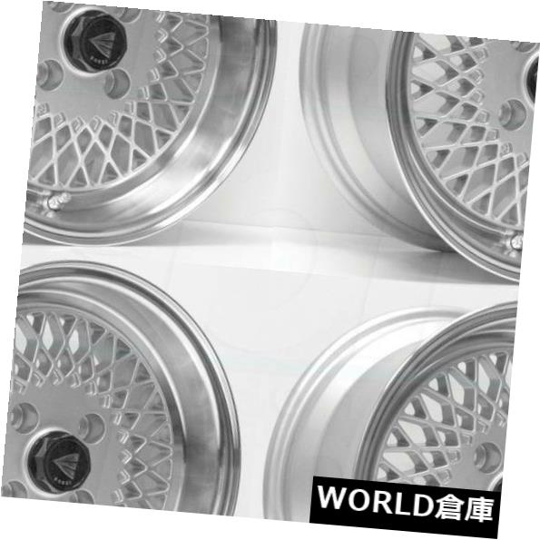 海外輸入ホイール 15x7 / 15x8 Enkei Enkei92 4x100 38/25シルバーペイントホイールリムセット（4） 15x7/15x8 Enkei Enkei92 4x100 38/25 Silver Paint Wheels Rims Set(4) 【並行輸入品】