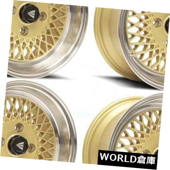 海外輸入ホイール 15x7 / 15x8 Enkei Enkei92 4x100 38/25ゴールドペイントホイールリムセット(4) 15x7/15x8 Enkei Enkei92 4x100 38/25 Gold Paint Wheels Rims Set(4) 【並行輸入品】|カスタムパーツ WORLD倉庫