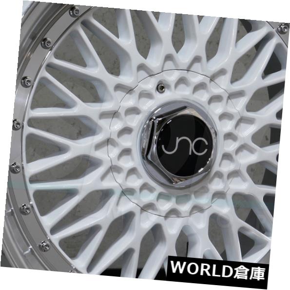 海外輸入ホイール 18x9.5 JNC 004 JNC004 4x100 / 4x114.3 25ホワイトマシンリップホイールリムセット（4） 18x9.5 JNC 004 JNC004 4x100/4x114.3 25 White Machine Lip Wheel Rims set(4) 【並行輸入品】