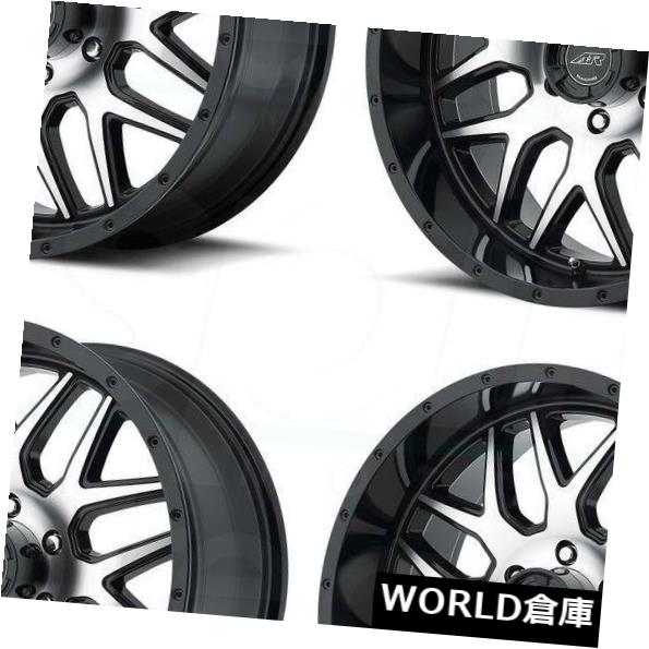 海外輸入ホイール 17x8.5 American Racing AR910 8x6.5 / 8x165.1 0ブラックマシンホイールリムセット（4） 17x8.5 American Racing AR910 8x6.5/8x165.1 0 Black Machine Wheels Rims Set(4) 【並行輸入品】