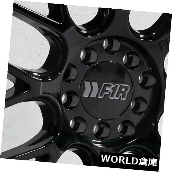 海外輸入ホイール 18x9.5 F1R F21 5x100 / 5x114.3 35グロスブラックホイールリムセット（4） 18x9.5 F1R F21 5x100/5x114.3 35 Gloss Black Wheels Rims Set(4) 【並行輸入品】