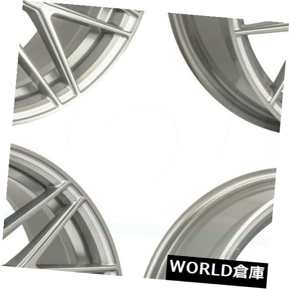 海外輸入ホイール 18x8.5 F1R F103 5x114.3 38起毛シルバーホイールリムセット（4） 18x8.5 F1R F103 5x114.3 38 Brushed Silver Wheels Rims Set(4) 【並行輸入品】