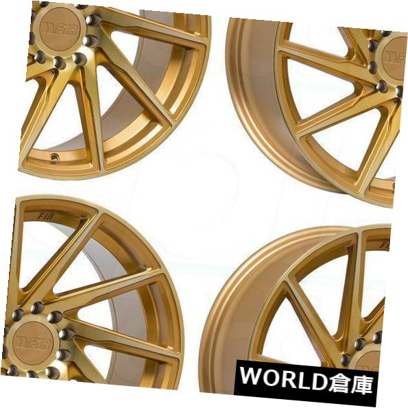 海外輸入ホイール 18x9.5 F1R F29 5x114.3 / 5x120 38マシンゴールドホイールリムセット（4） 18x9.5 F1R F29 5x114.3/5x120 38 Machine Gold Wheels Rims Set(4) 【並行輸入品】