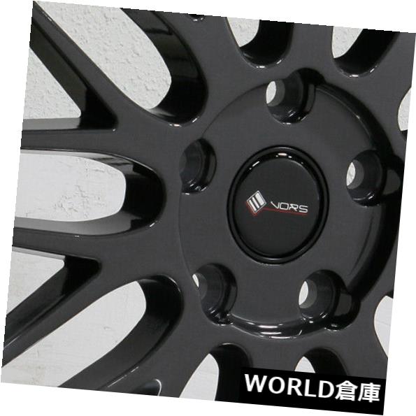 海外輸入ホイール 18x8 Vors VR8 5x115 35ハイパーブラックホイールリムセット（4） 18x8 Vors VR8 5x115 35 Hyper Black Wheels Rims Set(4) 【並行輸入品】
