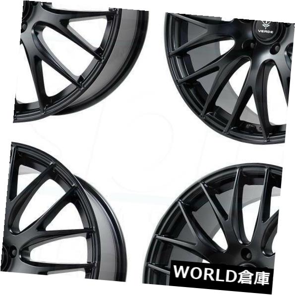 海外輸入ホイール 18x8 Verde V27 Saga 5x120 38サテンブラックホイールリムセット（4） 18x8 Verde V27 Saga 5x120 38 Satin Black Wheels Rims Set(4) 【並行輸入品】