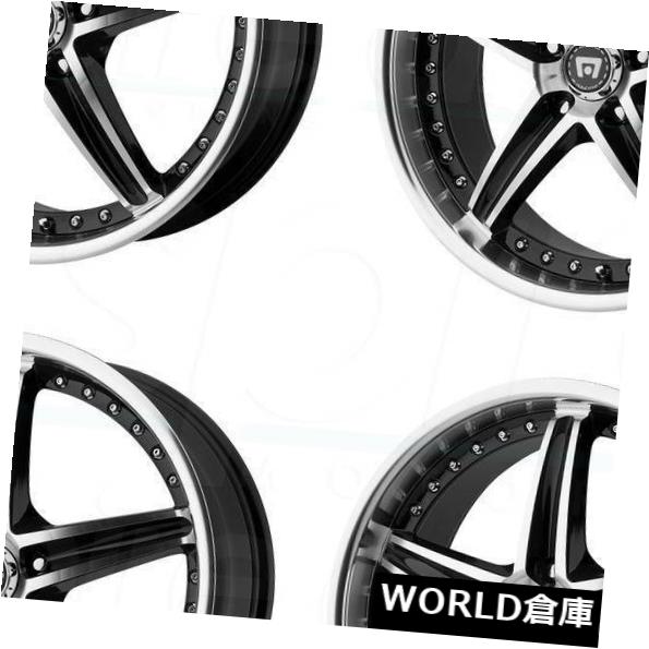 海外輸入ホイール 18x8 Motegi MR107 5x114.3 42ブラックマシンホイールリムセット（4） 18x8 Motegi MR107 5x114.3 42 Black Machine Wheels Rims Set(4) 【並行輸入品】