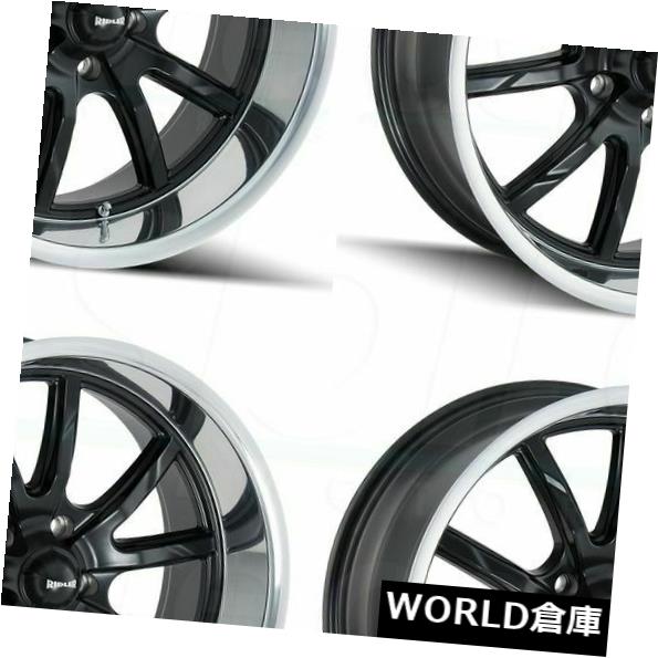 海外輸入ホイール 18x8 Ridler 650 5x4.75 / 5x120.6 5 0マットブラックポリッシュリップホイールリムセット（4） 18x8 Ridler 650 5x4.75/5x120.65 0 Matte Black Polished Lip Wheels Rims Set(4) 【並行輸入品】