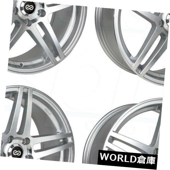 海外輸入ホイール 17x7.5 Enkei RSF5 5x105 38シルバー加工ホイールリムセット（4） 17x7.5 Enkei RSF5 5x105 38 Silver Machined Wheels Rims Set(4) 【並行輸入品】