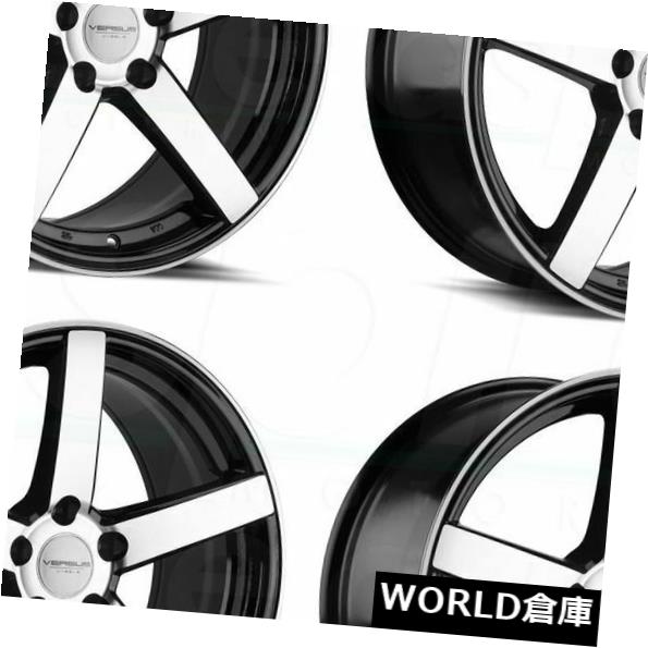 海外輸入ホイール 18x9.5 vs VS541 5x120 40ブラックマシンフェイスホイールリムセット（4） 18x9.5 Versus VS541 5x120 40 Black Machine Face Wheels Rims Set(4) 【並行輸入品】｜カスタムパーツ WORLD倉庫