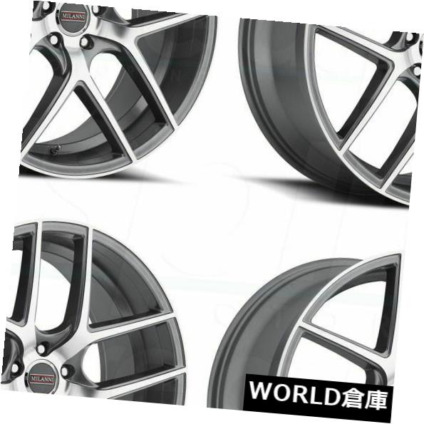海外輸入ホイール 20x10.5 Milanni 9052 Tycoon 5x115 42グラファイト加工ホイールリムセット（4） 20x10.5 Milanni 9052 Tycoon 5x115 42 Graphite Machined Wheels Rims Set(4) 【並行輸入品】｜カスタムパーツ WORLD倉庫