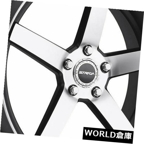 海外輸入ホイール 18x8 Strada S35 Perfetto 5x112 40ブラックマシンホイールリムセット(4) 18x8 Strada S35 Perfetto 5x112 40 Black Machine Wheels Rims Set(4) 【並行輸入品】|カスタムパーツ WORLD倉庫