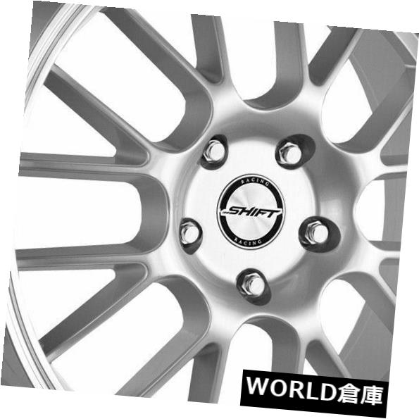 海外輸入ホイール 18x8.5シフトH28クランク5x100 / 5x114.3 30シルバーポリッシュリップホイールリムセット（4） 18x8.5 Shift H28 Crank 5x100/5x114.3 30 Silver Polished Lip Wheels Rims Set(4) 【並行輸入品】｜カスタムパーツ WORLD倉庫