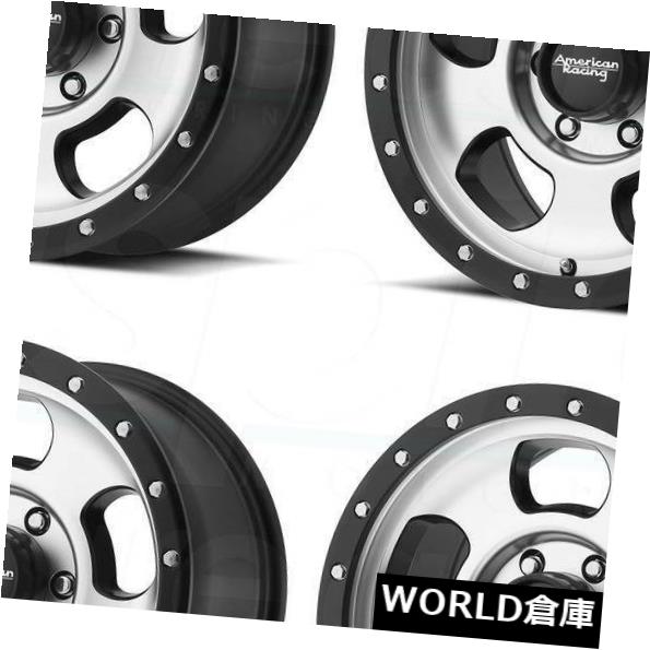 海外輸入ホイール 16x8 AR969 Ansen Offroad 6x5.5 / 6x139.7 0マシンブラックリングホイールセット（4） 16x8 AR969 Ansen Offroad 6x5.5/6x139.7 0 Machine Black Ring Wheels Set(4) 【並行輸入品】｜カスタムパーツ WORLD倉庫