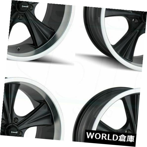 海外輸入ホイール 18x9.5 Ridler 651 5x5 / 5x127 0マットブラックの機械加工リップホイールリムセット(4) 18x9.5 Ridler 651 5x5/5x127 0 Matte Black Machined Lip Wheels Rims Set(4) 【並行輸入品】|カスタムパーツ WORLD倉庫