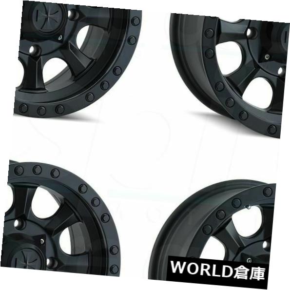 海外輸入ホイール 17x8.5ダーティライフアイアンマン6x120 6マットブラックホイールリムセット（4） 17x8.5 Dirty Life Ironman 6x120 6 Matte Black Wheels Rims Set(4) 【並行輸入品】｜カスタムパーツ WORLD倉庫