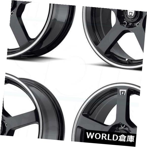 海外輸入ホイール 18x8 Motegi MR116 5x114.3 / 5x120 45ブラックマシンホイールリムセット（4） 18x8 Motegi MR116 5x114.3/5x120 45 Black Machine Wheels Rims Set(4) 【並行輸入品】｜カスタムパーツ WORLD倉庫