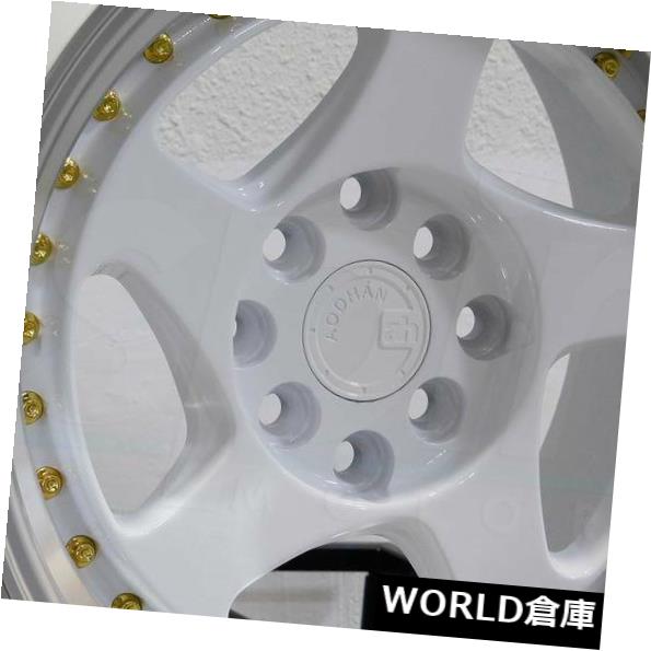 海外輸入ホイール 17x9 Aodhan AH01 AH1 5x100 / 5x114.3 25ホワイトゴールドリベットホイールリムセット(4) 17x9 Aodhan AH01 AH1 5x100/5x114.3 25 White Gold Rivet Wheels Rims Set(4) 【並行輸入品】|カスタムパーツ WORLD倉庫