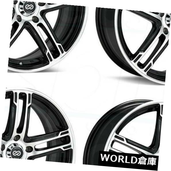 海外輸入ホイール 17x7 Enkei Fd-05 5x114.3 40ブラックマシニングホイールリムセット(4) 17x7 Enkei Fd-05 5x114.3 40 Black Machined Wheels Rims Set(4) 【並行輸入品】