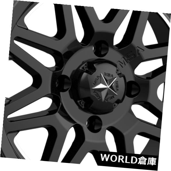 海外輸入ホイール 14x7 MSAオフロードM26バイブ4x110 0ミルドグロスブラックホイールリムセット（4） 14x7 MSA Off-Road M26 Vibe 4x110 0 Milled Gloss Black Wheels Rims Set(4) 【並行輸入品】