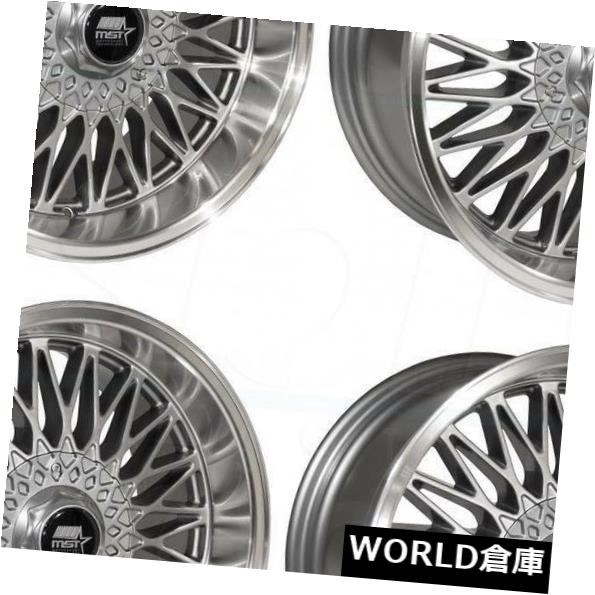 海外輸入ホイール 17x9 MST MT14 5x100 / 5x114.3 20ガンメタルホイールリムセット（4） 17x9 MST MT14 5x100/5x114.3 20 Gunmetal Wheels Rims Set(4) 【並行輸入品】