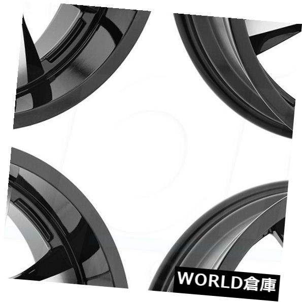 海外輸入ホイール 18x9パンサーオフロード578 5x135 / 5x5.5 -12ブラックマシンホイールリムセット（4） 18x9 Panther Off Road 578 5x135/5x5.5 -12 Black Machine Wheels Rims Set(4) 【並行輸入品】