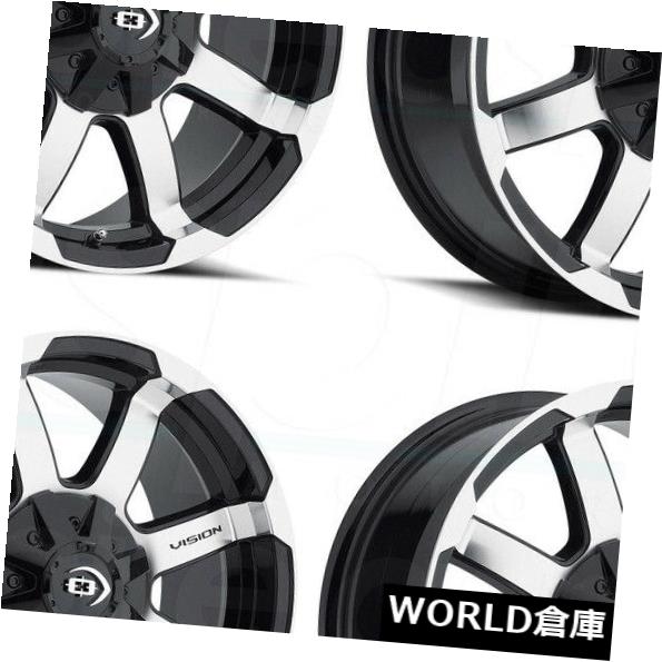 海外輸入ホイール 17x8.5 Vision 413 Valor 8x6.5 / 8x165.1 0ブラックマシニングホイールリムセット（4） 17x8.5 Vision 413 Valor 8x6.5/8x165.1 0 Black Machined Wheels Rims Set(4) 【並行輸入品】