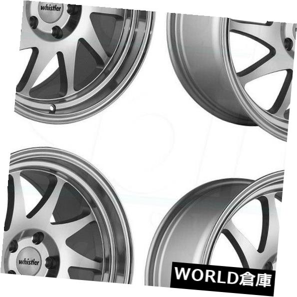 海外輸入ホイール 16x8 / 16x9ウィスラーKR7 4x100 20/15シルバー加工フェイスホイールリムセット(4) 16x8/16x9 Whistler KR7 4x100 20/15 Silver Machined Face Wheels Rims Set(4) 【並行輸入品】|カスタムパーツ WORLD倉庫