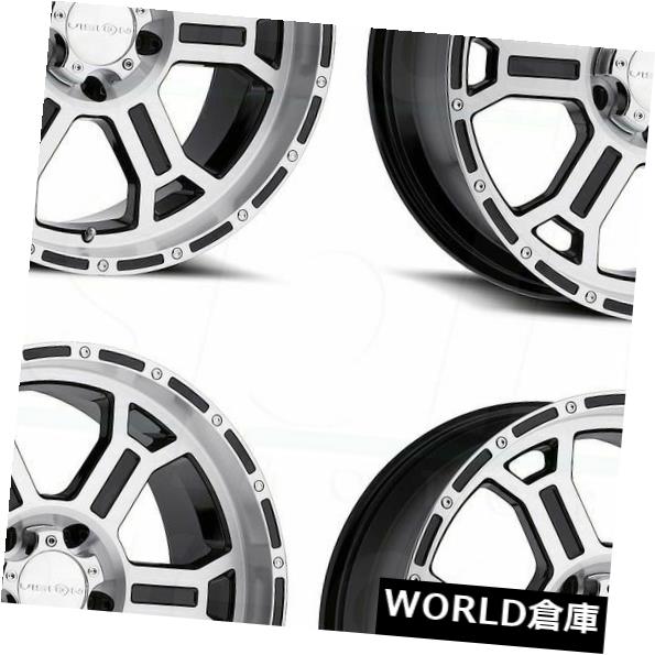 海外輸入ホイール 16x8 Vision 372 Raptor 5x114.3 0ブラックマシニングホイールリムセット(4) 16x8 Vision 372 Raptor 5x114.3 0 Black Machined Wheels Rims Set(4) 【並行輸入品】|カスタムパーツ WORLD倉庫