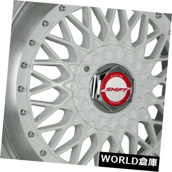 海外輸入ホイール 17x8.5シフトH21クラッチ5x100 / 5x114.3 30ホワイトポリッシュリップホイールリムセット（4） 17x8.5 Shift H21 Clutch 5x100/5x114.3 30 White Polished Lip Wheels Rims Set(4) 【並行輸入品】｜カスタムパーツ WORLD倉庫 181,060円
