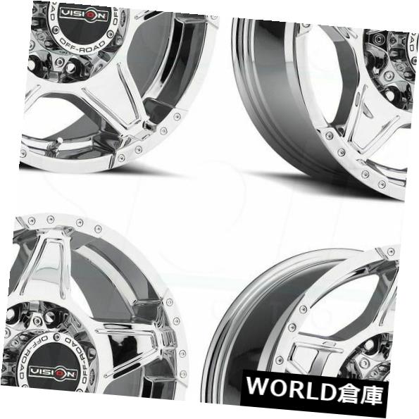 海外輸入ホイール 18x9 Vision 395ウィザード5x5 / 5x127 0ファントムクロームホイールリムセット（4） 18x9 Vision 395 Wizard 5x5/5x127 0 Phantom Chrome Wheels Rims Set(4) 【並行輸入品】｜カスタムパーツ WORLD倉庫
