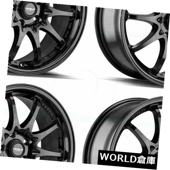 海外輸入ホイール 17x7.5 vs VS42 5x114.3 35ブラックホイールリムセット（4） 17x7.5 Versus VS42 5x114.3 35 Black Wheels Rims Set(4) 【並行輸入品】｜カスタムパーツ WORLD倉庫 178,640円